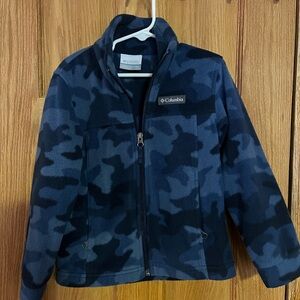 Columbia Boys' Blue Navy Camo Fleece Jacket